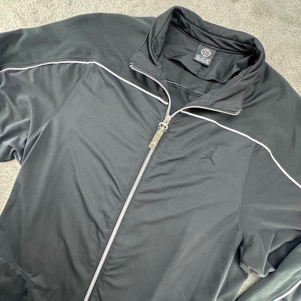 Jordan Track Jacket Full Zip Black White Trim Athletic Mens XL‎